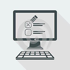 Web test with multiple choice questions - Vector web icon