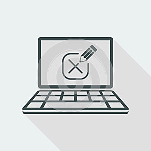 Web test with multiple choice questions - Vector web icon