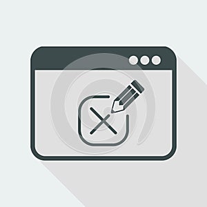 Web test with multiple choice questions - Vector web icon