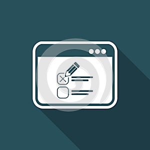 Web test with multiple choice questions - Vector web icon