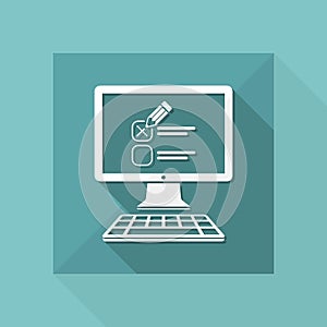 Web test with multiple choice questions - Vector web icon