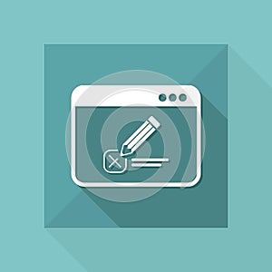 Web test with multiple choice questions - Vector web icon