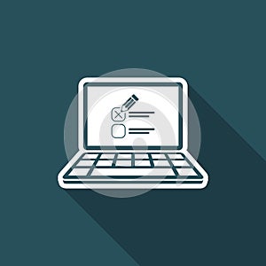 Web test with multiple choice questions - Vector web icon