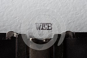 web text on the vintage typewriter