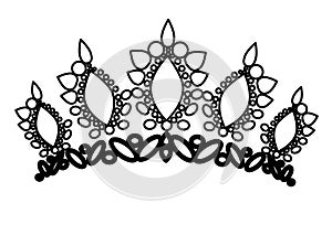 Web. tiara crowns. Wedding diadem with diamonds and gems. Princess crowns vector. Jewelry design.