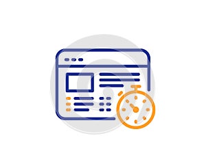 Web timer line icon. Online quiz test sign. Vector