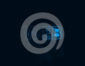 Web title with plexus effect. Connected lines with dots. Lines title plexus