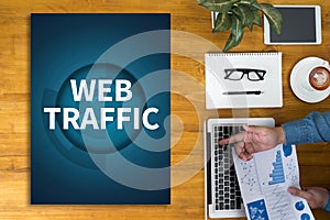 WEB TRAFFIC (business, technology, internet and networking concept )