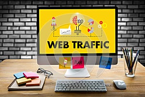 WEB TRAFFIC (business, technology, internet and networking concept )