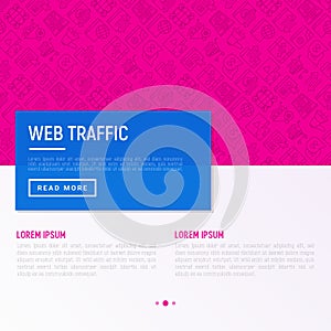 Web traffic concept with thin line icons
