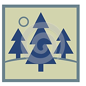Trees icon. Vector isolated monochrome