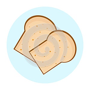 Two Slices Of Cartoon Bread Icon