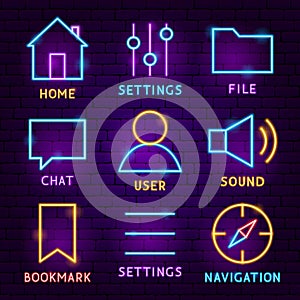 Web UI Neon Label Set