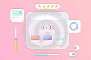 Web ui-ux design, web development concept. web design, application design, coding, and web building