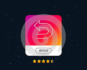 Undo arrow line icon. Left turn. Vector