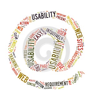 Web Usability word cloud isolated photo