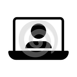 User laptop vector glyph flat icon