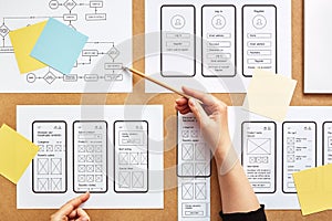 Web UX designer working on mobile app project