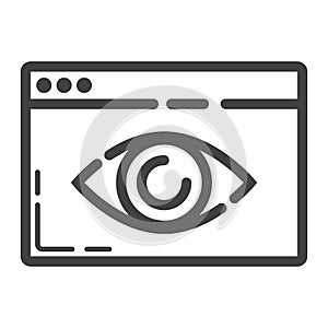 Web Visibility line icon, seo and development