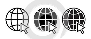 Web, website click icon set collection vector. Internet sign symbol