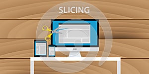 Web website slicing process development application html design