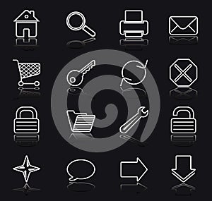 Web white on black icons