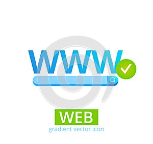 Web www for concept design. World wide web internet icon