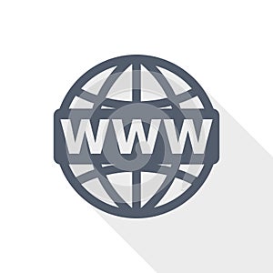 Web, www and internet flat design vector icon