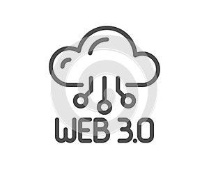 Web3 line icon. Web 3.0 internet technology sign. Vector