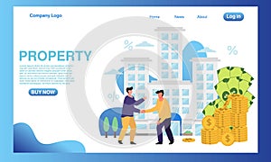 Webaproperty invesment for landing page concpet  property invesment illustration