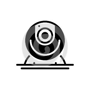 Black solid icon for Webcam, camera and security