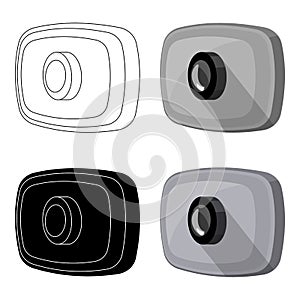 Webcam icon in cartoon style isolated on white background. Personal computer accessories symbol stock vector