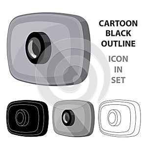 Webcam icon in cartoon style isolated on white background. Personal computer accessories symbol stock vector