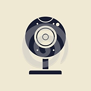 Webcam icon, flat design. Vector illustration