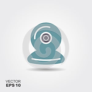 Webcam Icon in flat style isolated on grey background.