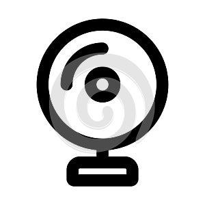 Webcam Icon. Flat style. Vector EPS 10. Black on white background