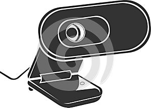 The webcam icon. Vector illustration isolated on a white background. Logo illustration.