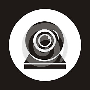 Webcam single icon. Web video chat symbol. Camera chat.