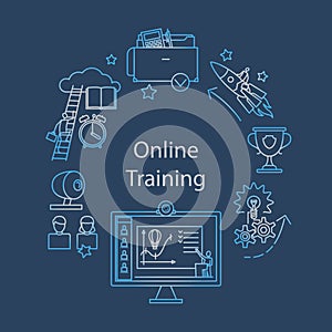 Webcast, E-learning and Online Event Outline Icon