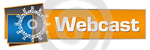 Webcast Orange Blue Dotted Gear Horizontal