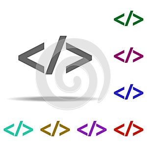 webcode character icon. Elements of web in multi color style icons. Simple icon for websites, web design, mobile app, info