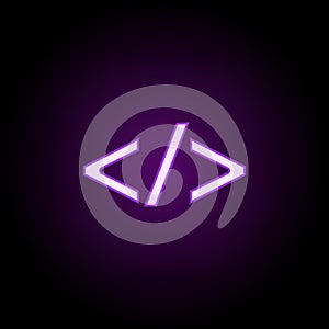 webcode character icon. Elements of web in neon style icons. Simple icon for websites, web design, mobile app, info graphics