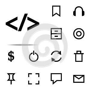 webcode character icon. web icons universal set for web and mobile