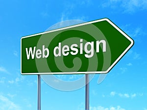 Webdesign concept: Web Design on road sign