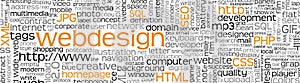 Webdesign Keyword Tag Cloud Panorama - Word Cloud - Vector Background