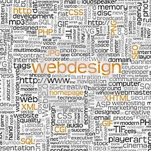 Webdesign Keyword Tag Cloud - Word Cloud - Vector Background