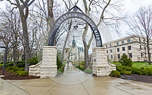 Weber Arch and University Hall at Northwestern