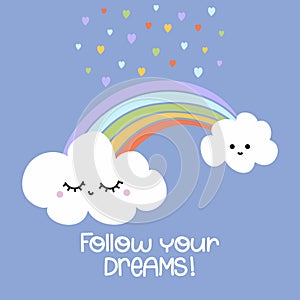 WebFollow your dreams - cute rainbow decoration.