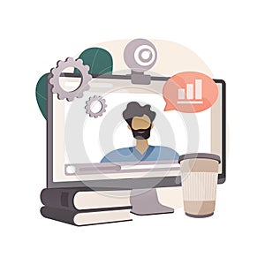 Webinar abstract concept vector illustration.