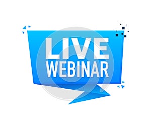 Webinar blue button, icon. Vector design illustration.